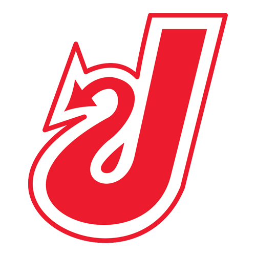 Red stylized J logo with a white outline on a light background.
